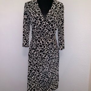F.L.P. Black and White Wrap Around Dress